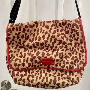 Kate Spade Brown and Red Cheetah print messenger bag